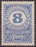 Austria - 1920 - Numeros - 8 - Azul - Número - Scott J90 - 0